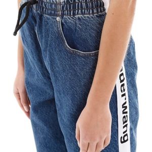 Alexander Wang logo denim joggers